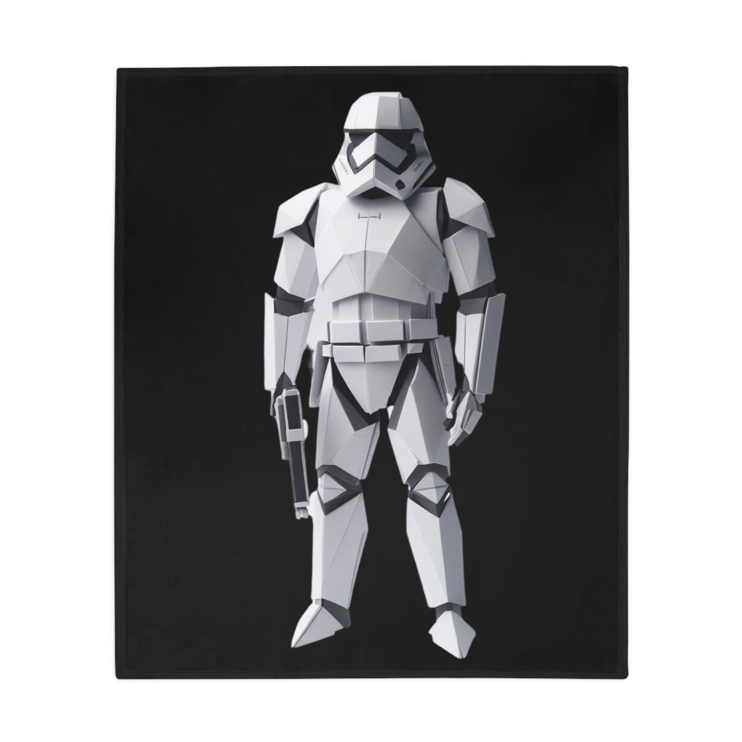 Origami Storm Trooper Plush Fleece Blanket - Black