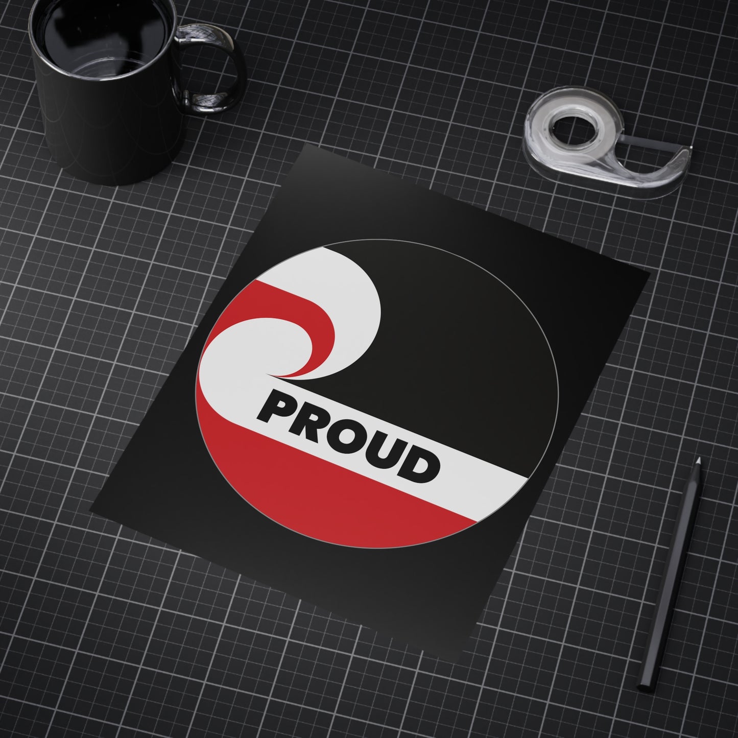 PROUD (circle) Unframed Prints - black