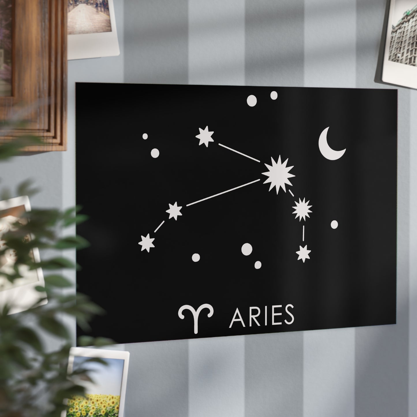 Aries Starmap Unframed Prints - black