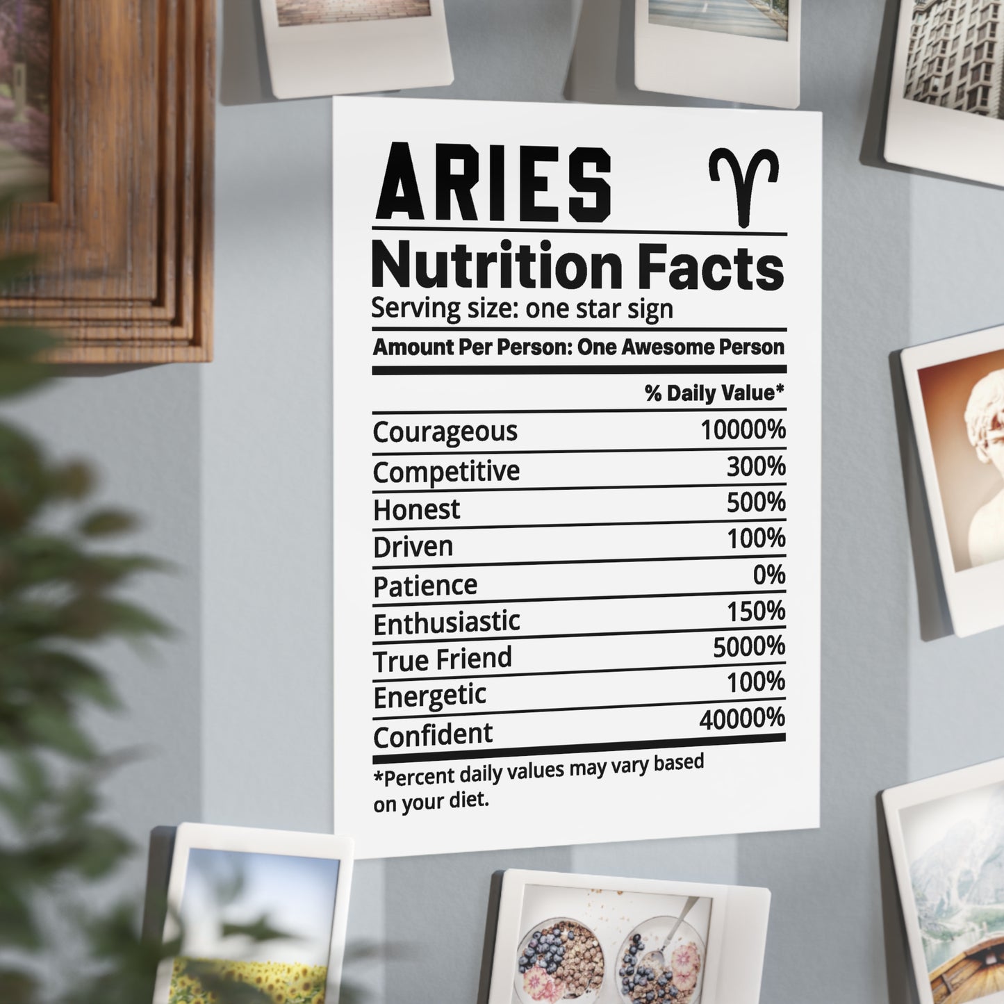 Aries Nutrition Unframed Prints - white