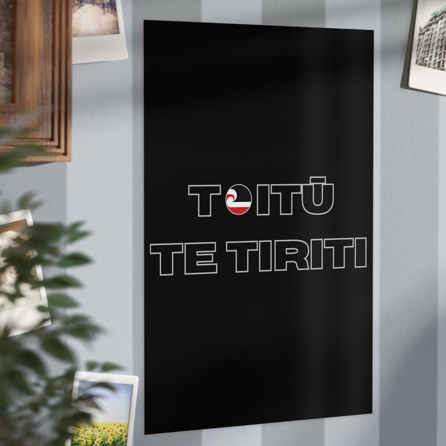 Toitū Te Tiriti Unframed Prints - black