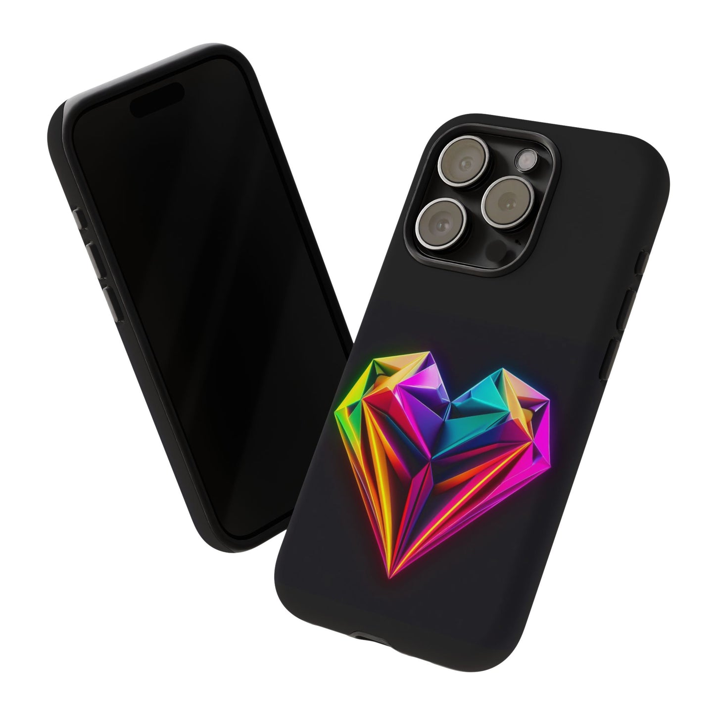 Origami Neon Heart Tough Cases iPhone/Google/Samsung