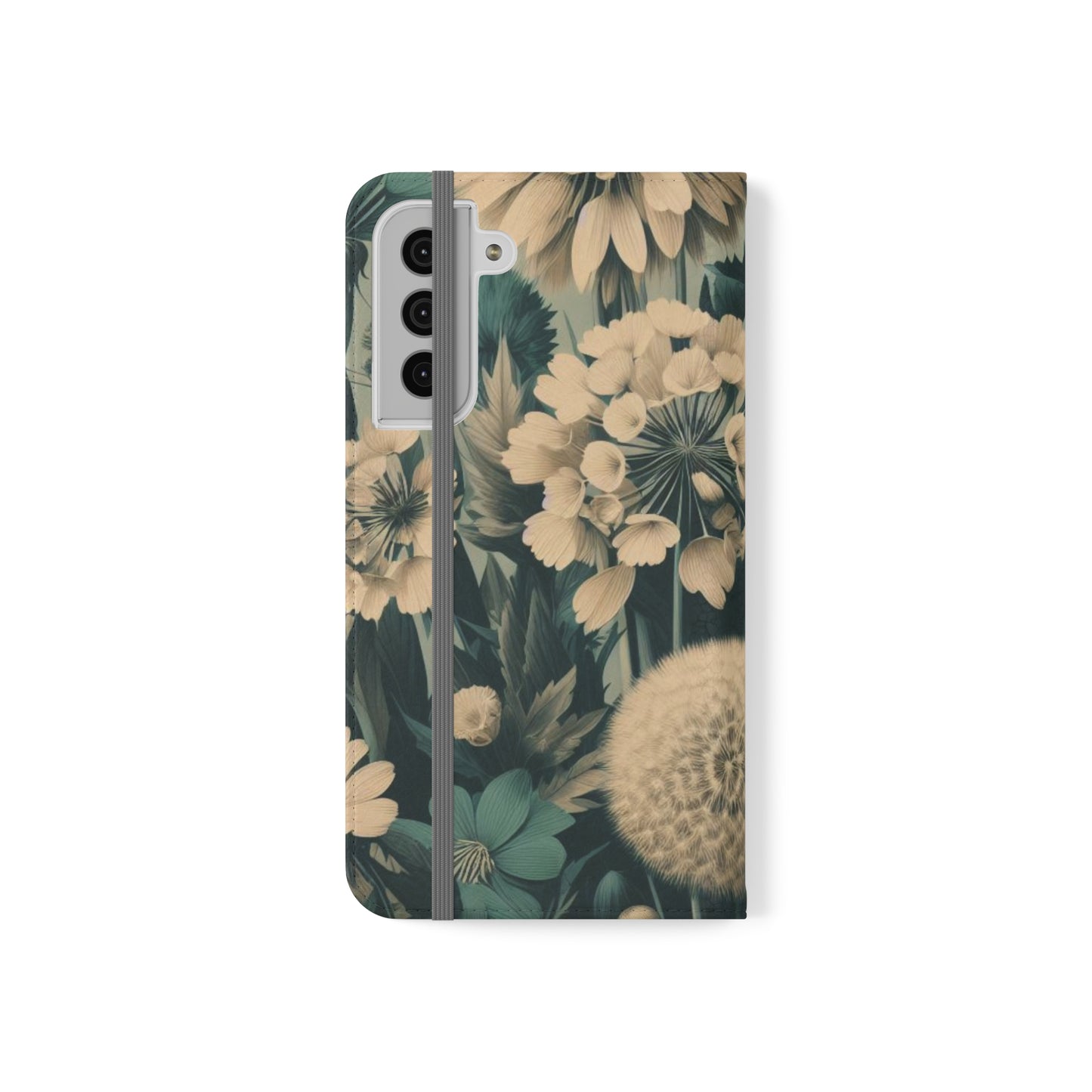 Blue & Cream Flowers Flip Cases iPhone/Samsung