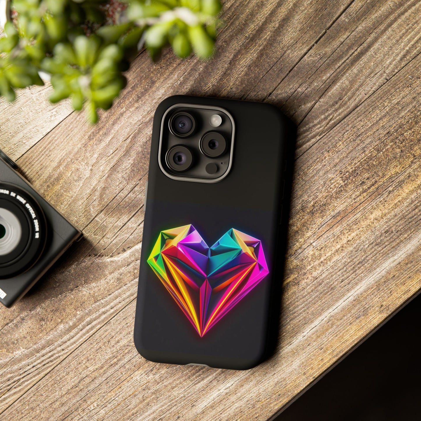 Origami Neon Heart Tough Cases iPhone/Google/Samsung