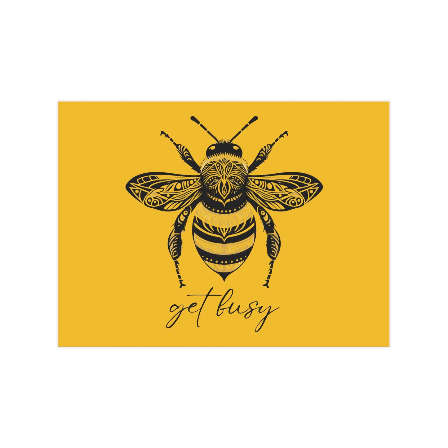 Get Busy Bee Unframed Prints - yellow