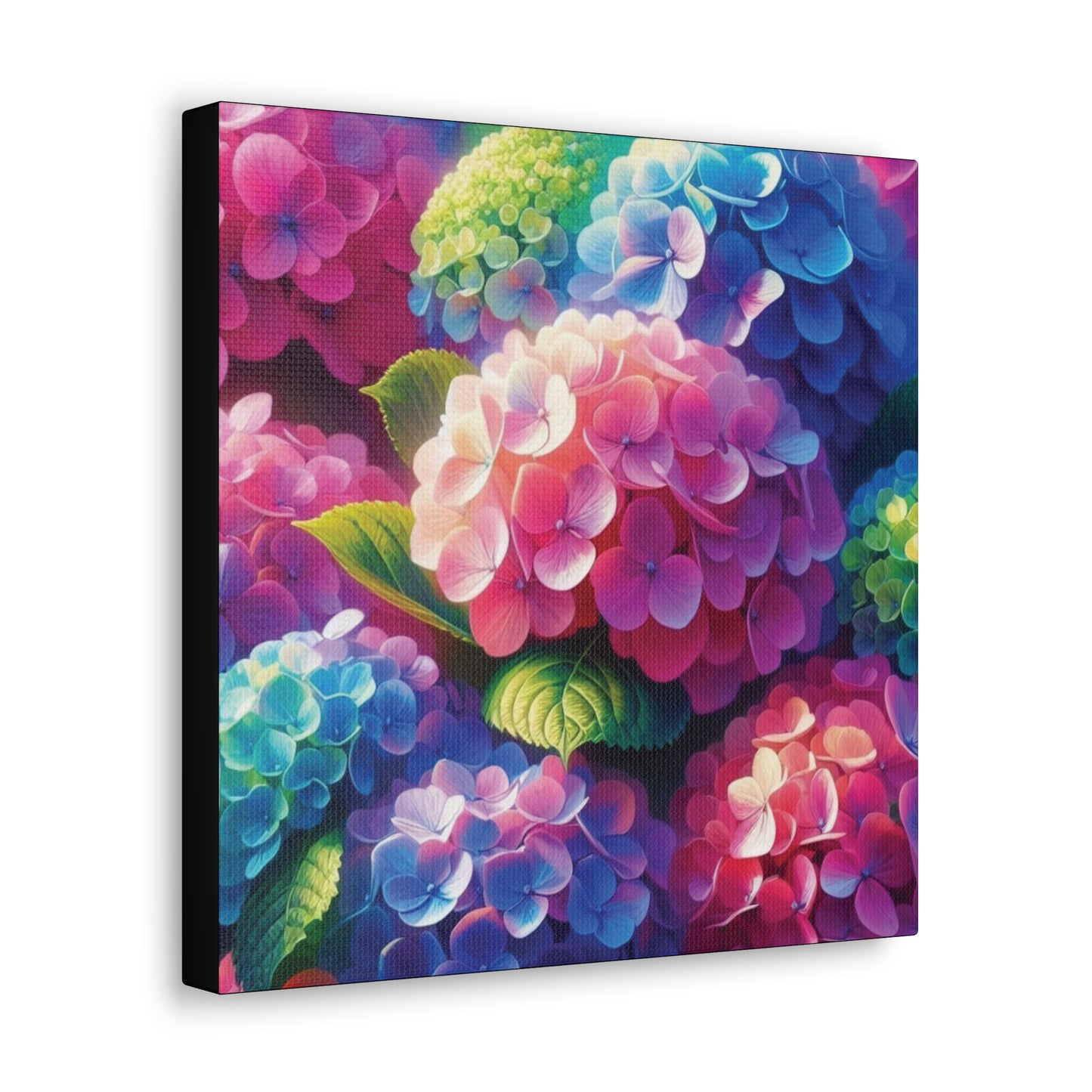 Hydrangeas Classic Canvas - Black