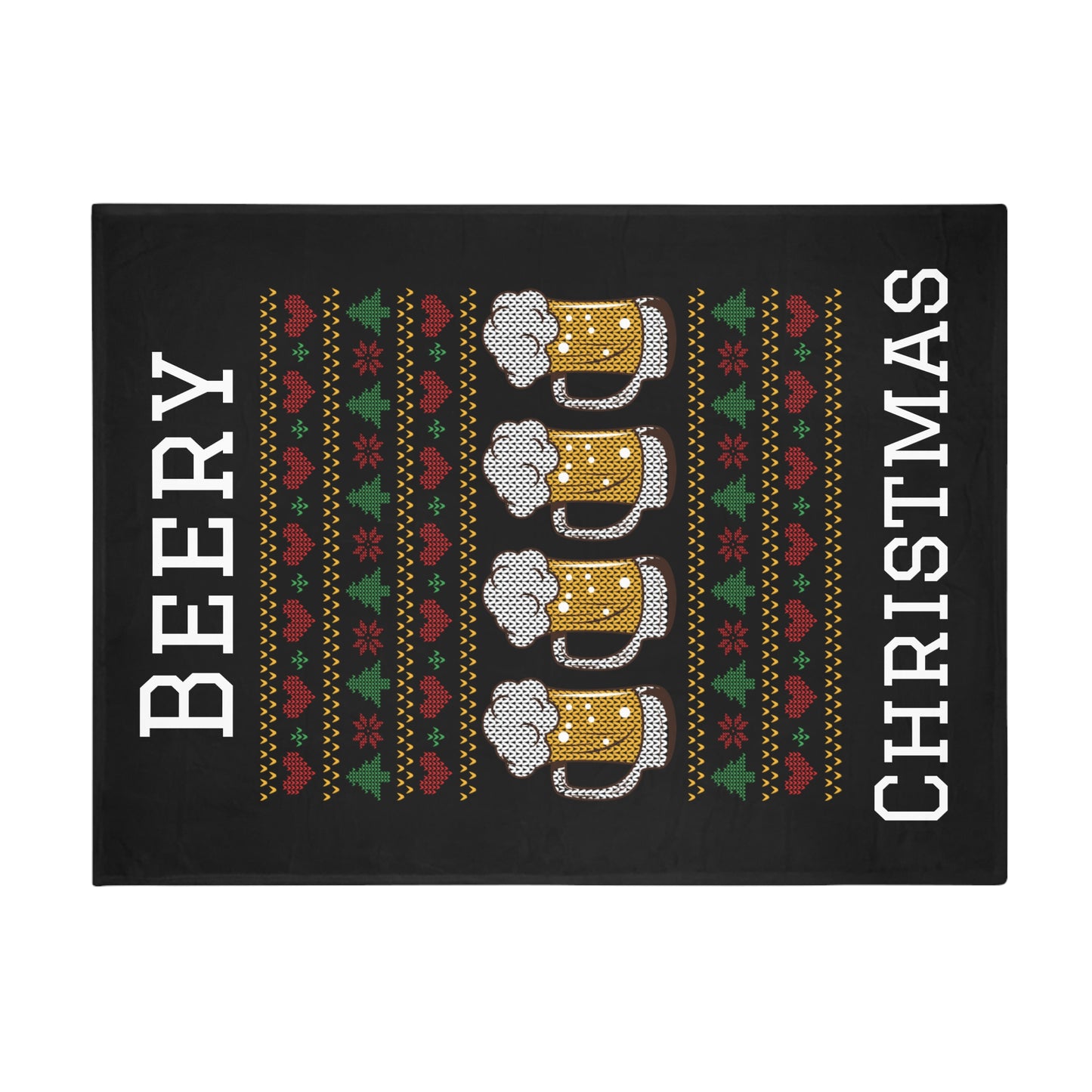 Ugly Christmas Sweater - Beery Christmas Plush Fleece Blanket