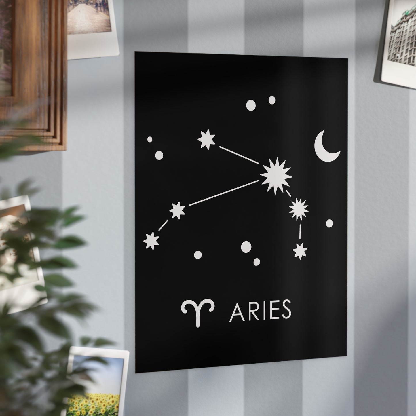 Aries Starmap Unframed Prints - black