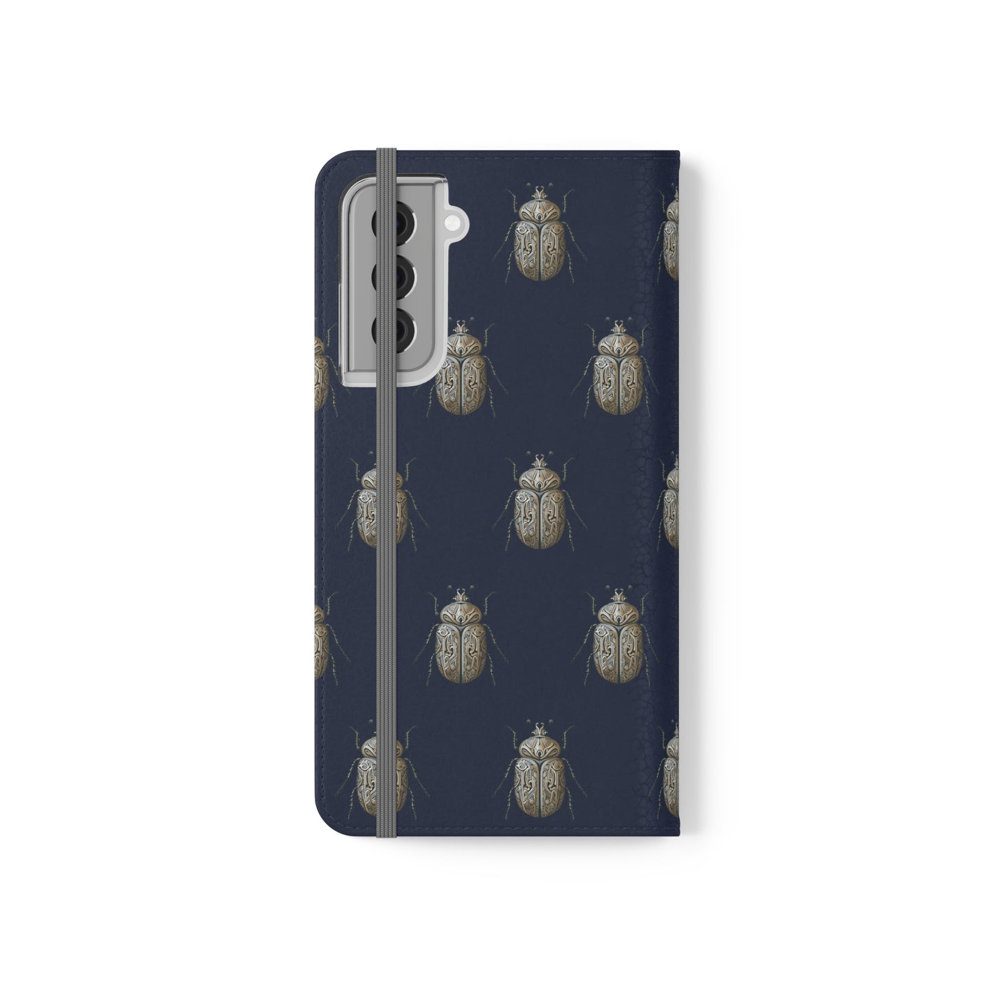 Carved Beetle Flip Cases for iPhone/Samsung - navy