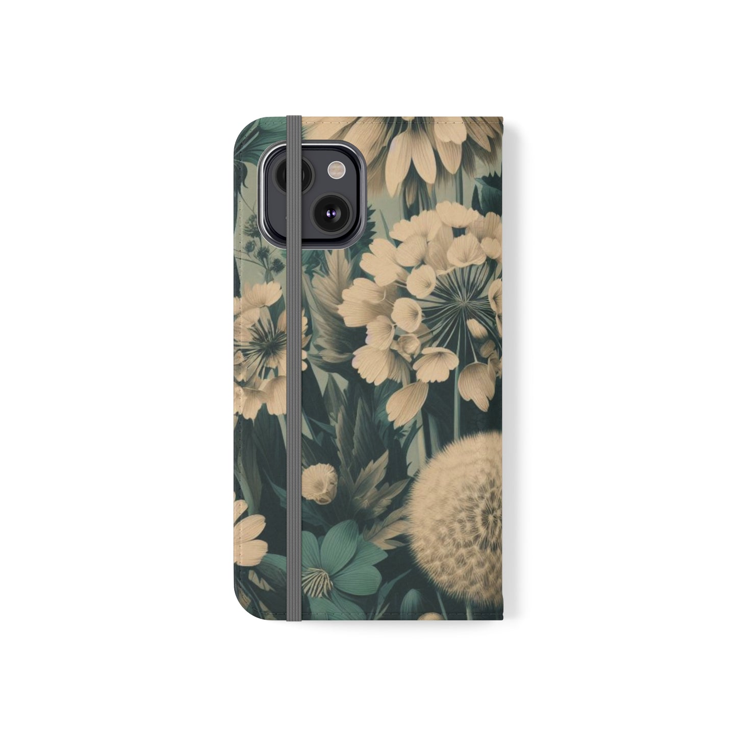 Blue & Cream Flowers Flip Cases iPhone/Samsung