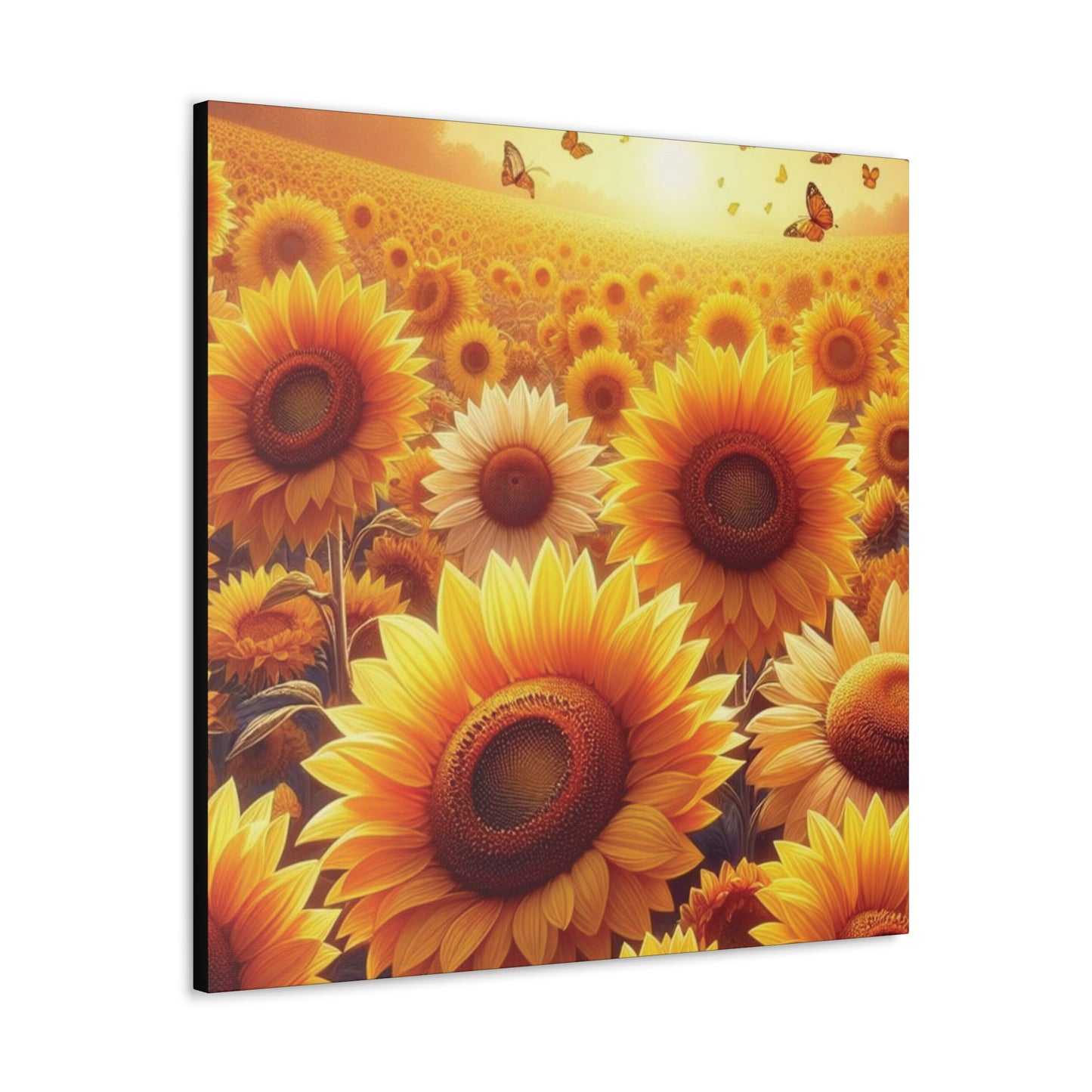 Sunflowers Classic Canvas - Black