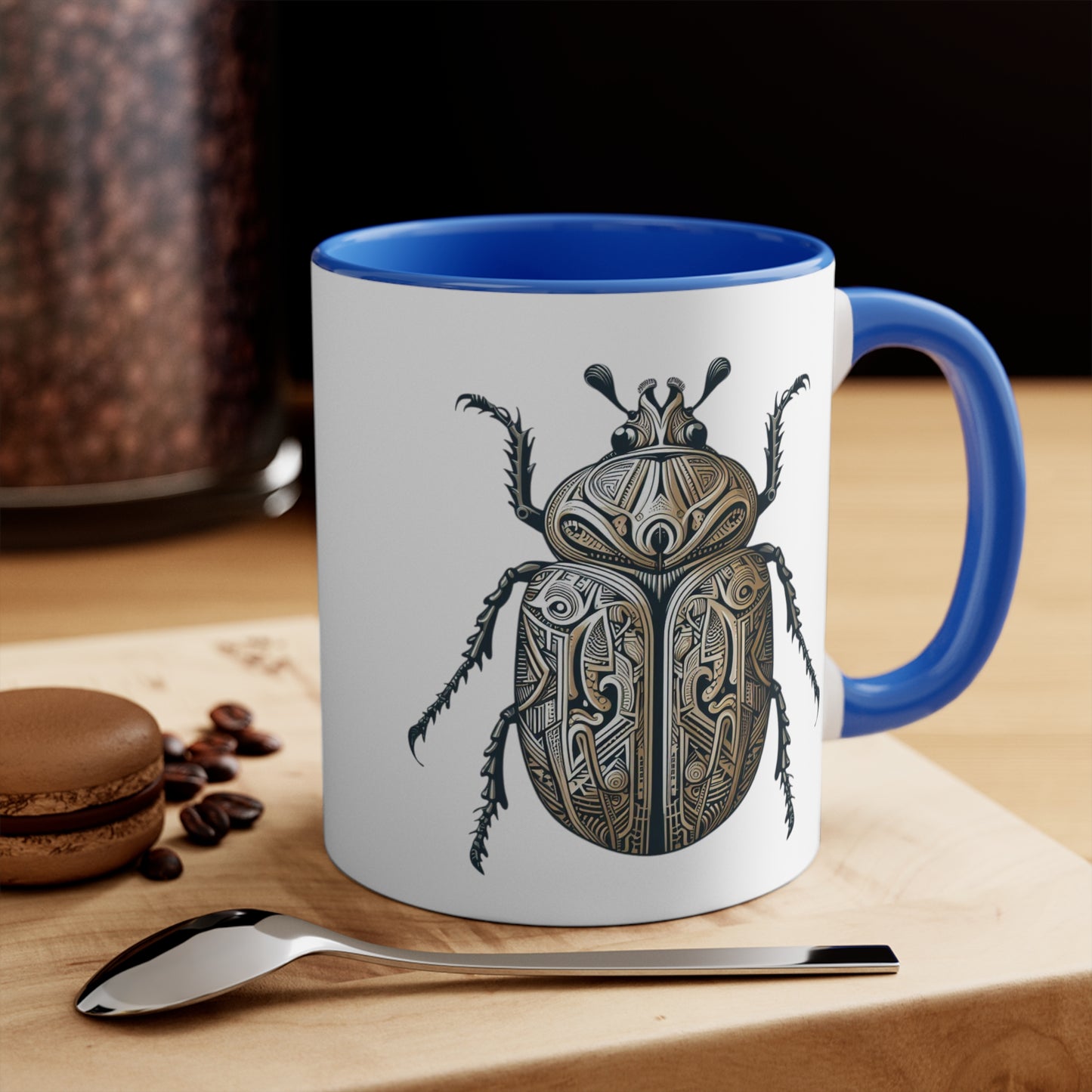 Carved Beetle Colorful Accent Mugs, 11oz (330 ml)