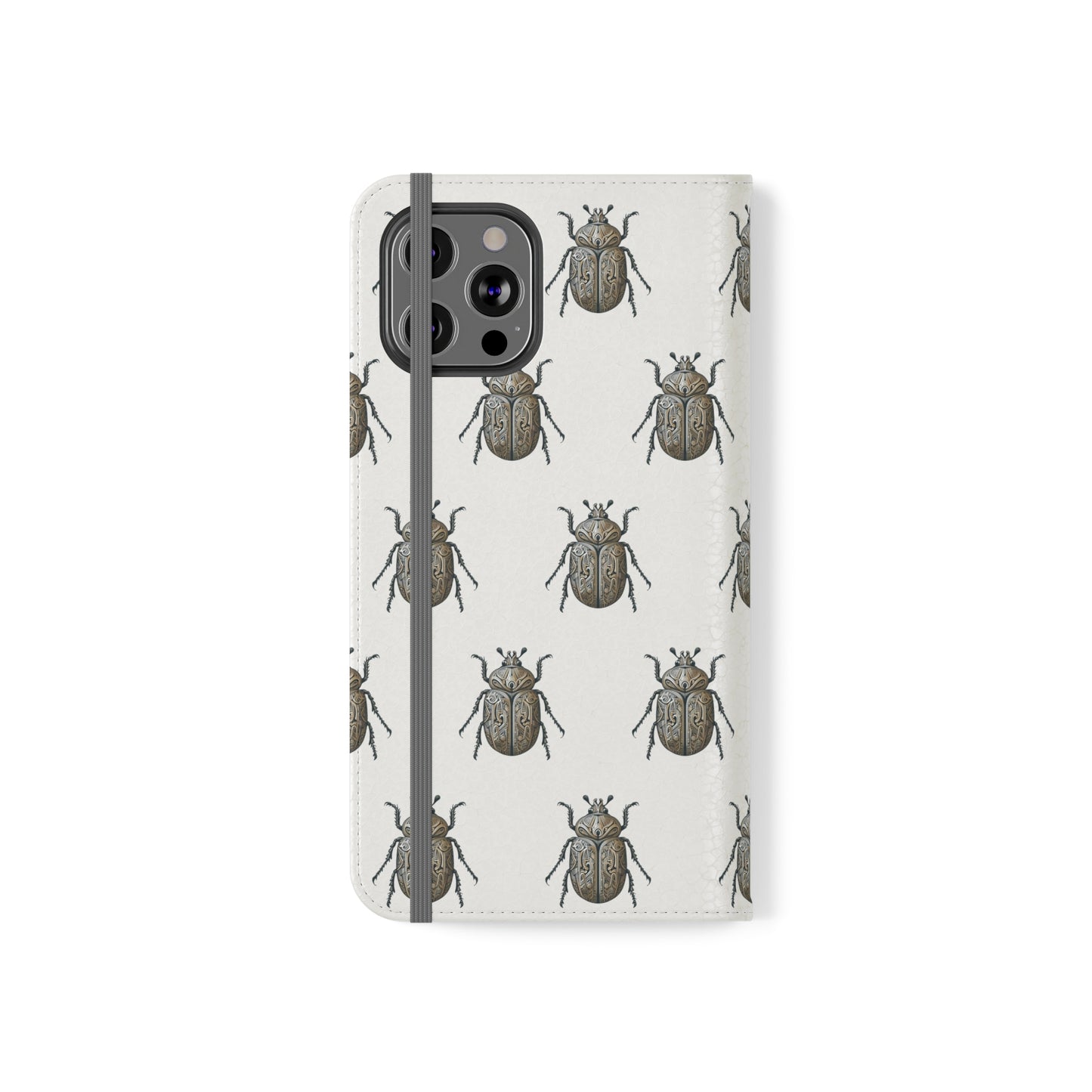 Carved Beetle Flip Cases for iPhone/Samsung - white