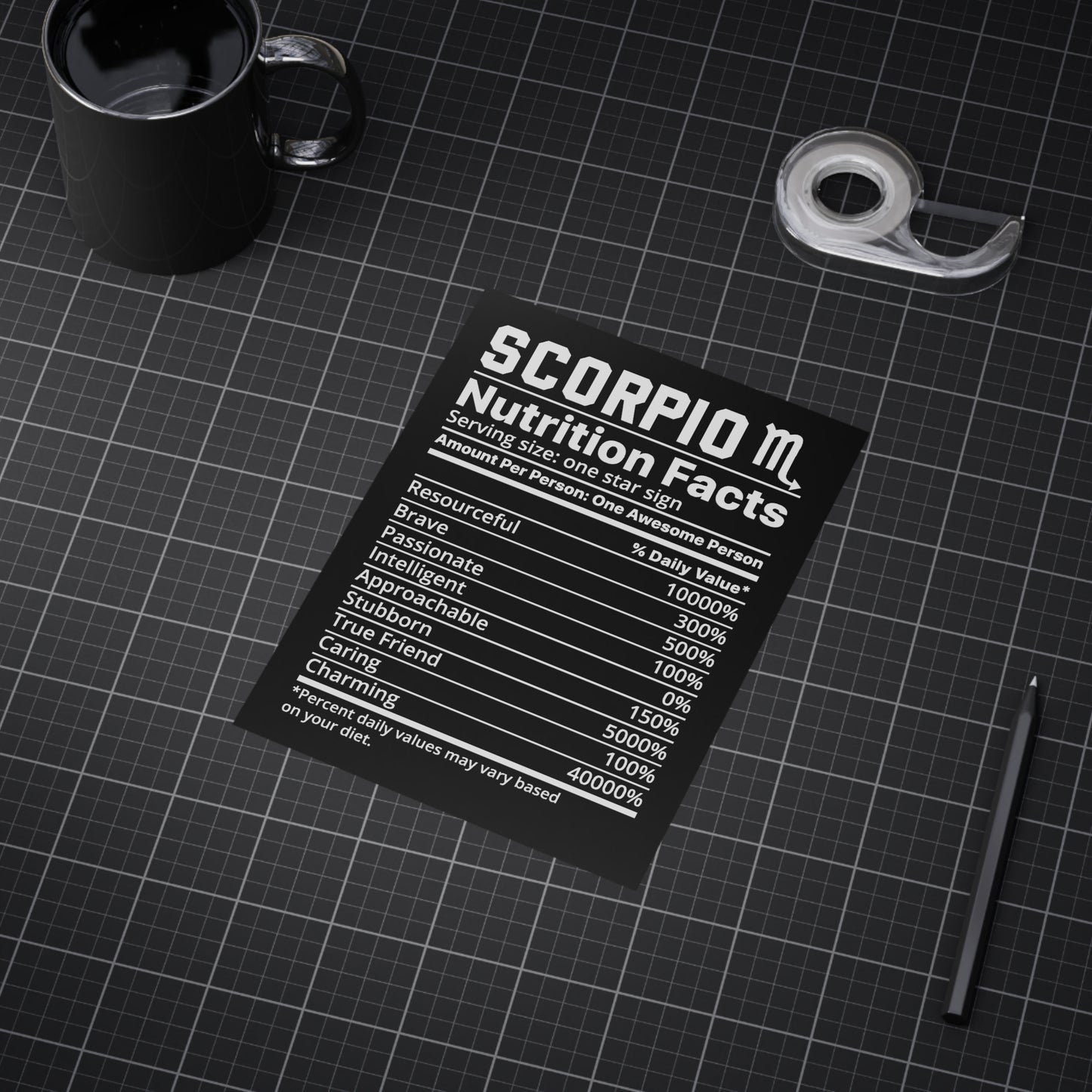 Scorpio Nutrition Unframed Prints - black