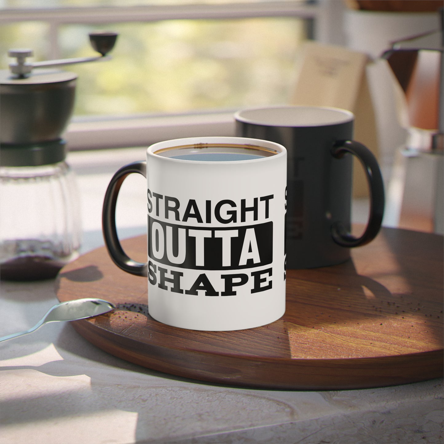 Straight Outta Shape Magic Mug - Color Changing Mug for Fitness Enthusiasts