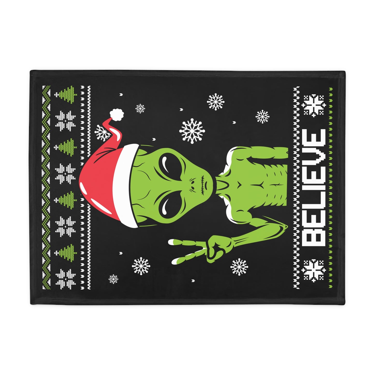 Ugly Christmas Sweater - Alien Plush Fleece Blanket