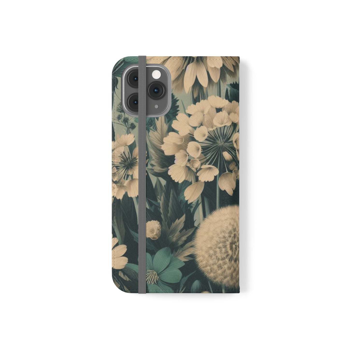 Blue & Cream Flowers Flip Cases iPhone/Samsung