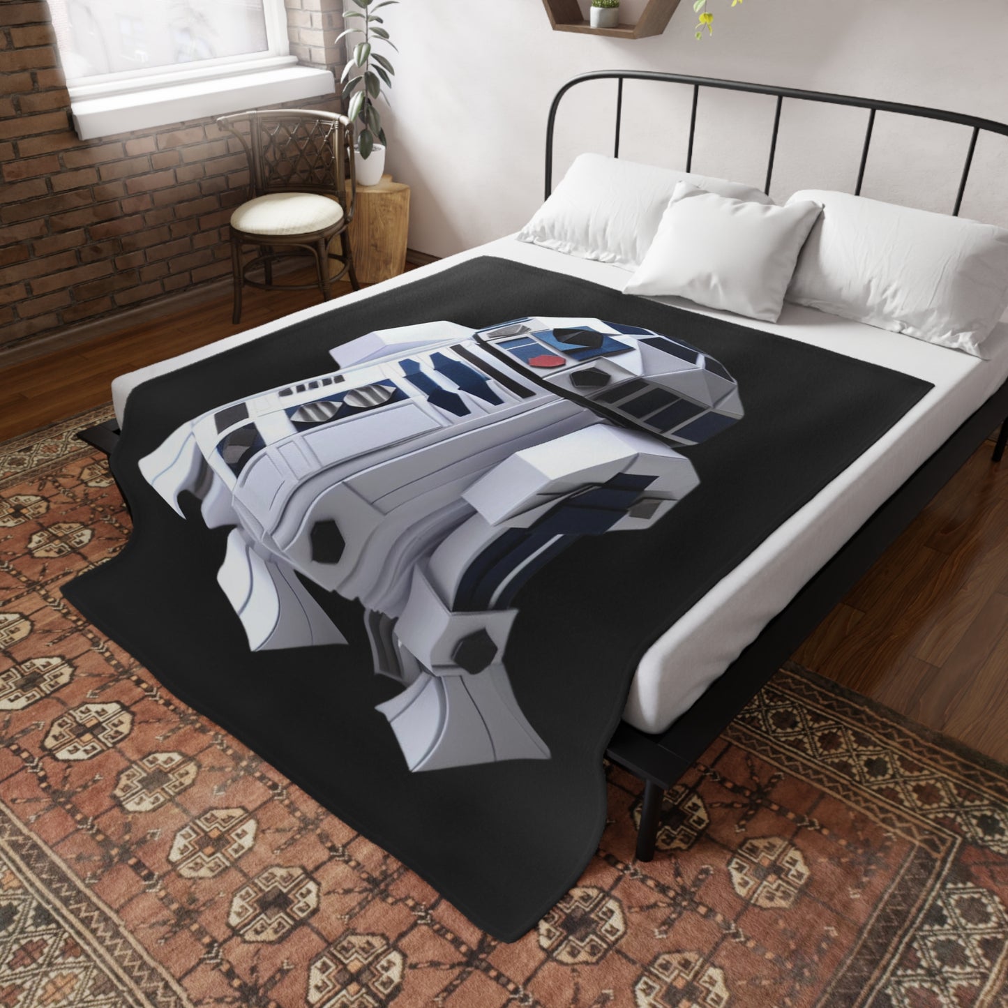 Origami C3PO Plush Fleece Blanket - Black