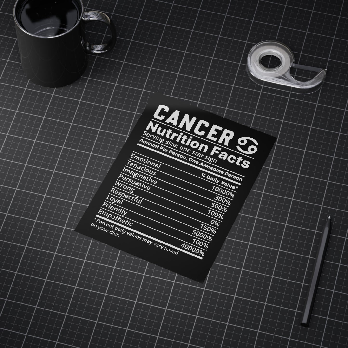 Cancer Nutrition Unframed Prints - black