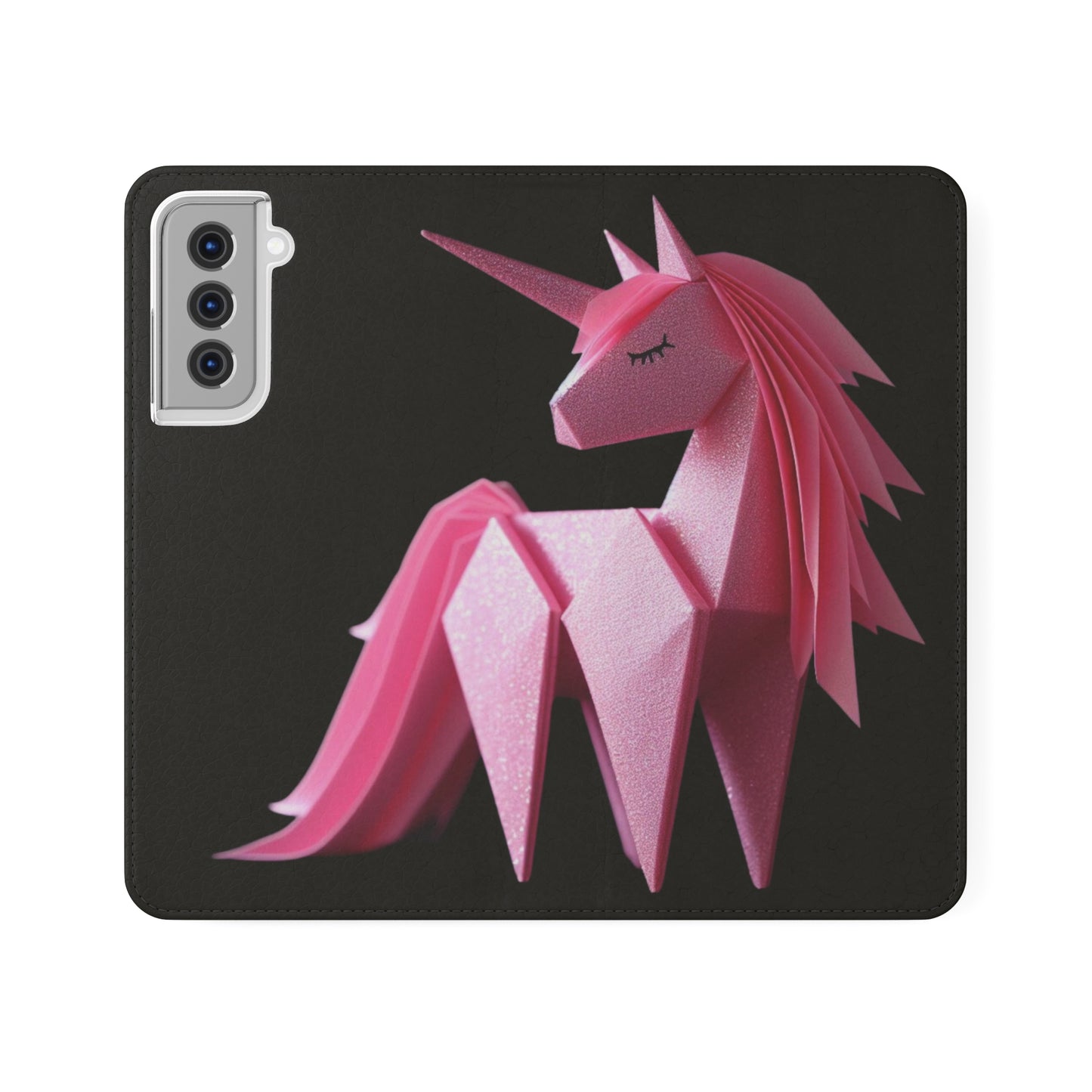 Origami Pink Unicorn Flip Cases iPhone/Samsung