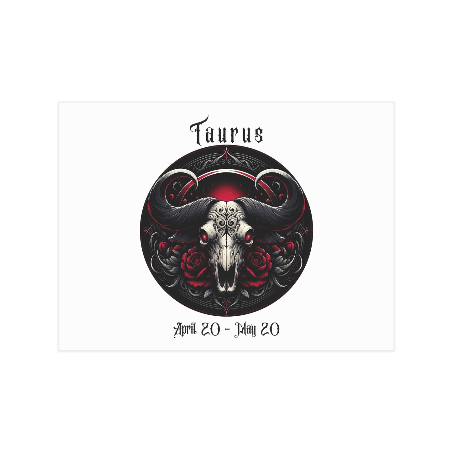 Gothic Taurus Unframed Prints - white