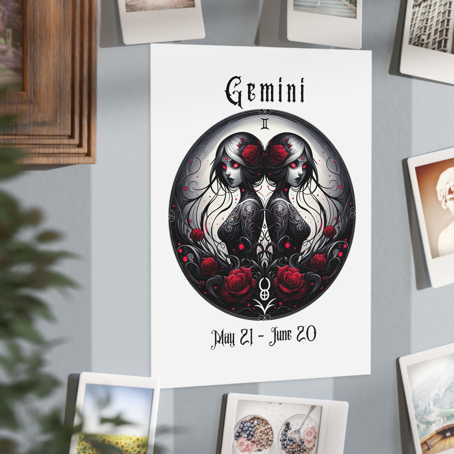 Gothic Gemini Unframed Prints - white