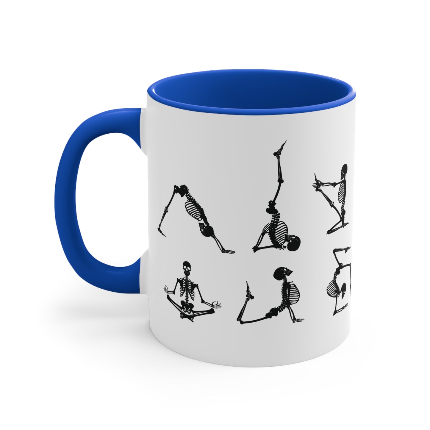 Skeleton Yoga Color Accent Mug 11oz - Zen Meditation Gift