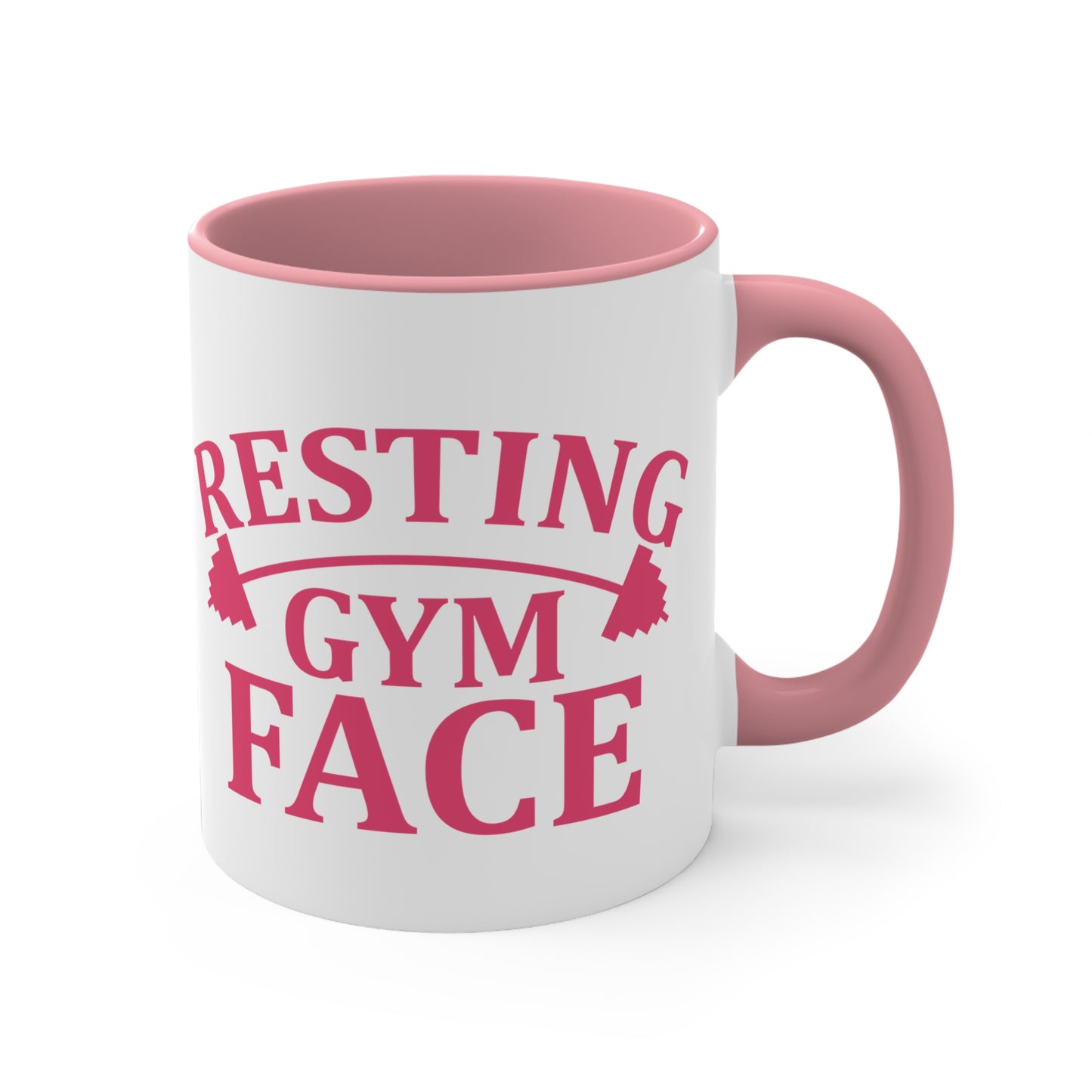 Resting Gym Face Workout Colorful Accent Mug 11oz - For Gym Fitness Enthusiasts