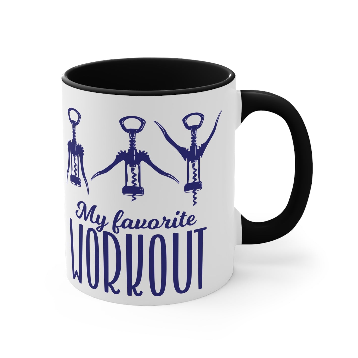 My Favourite Workout Colorful Accent Mug 11oz - For Gym Fitness Enthusiasts