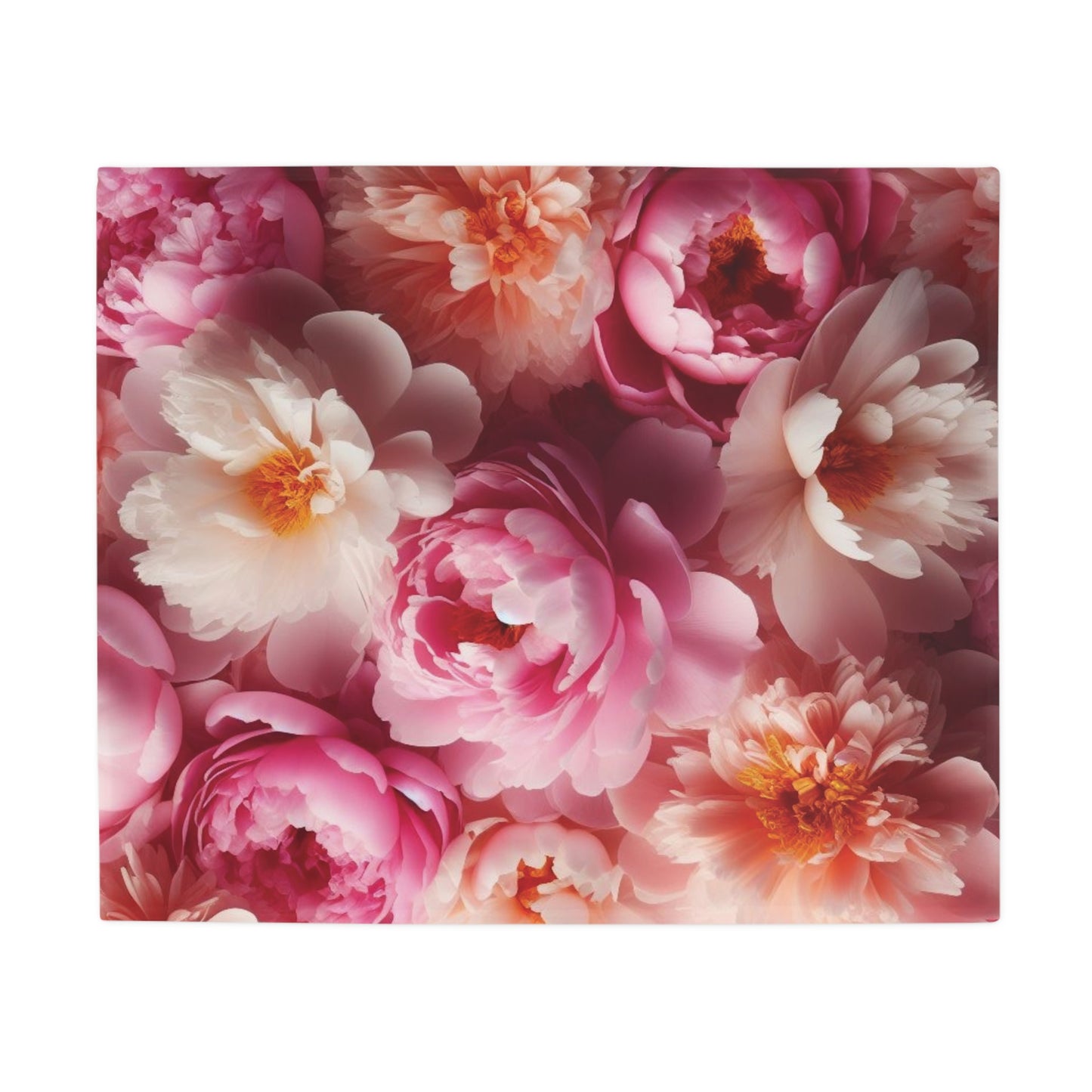 Peonies #1 Plush Fleece Blanket