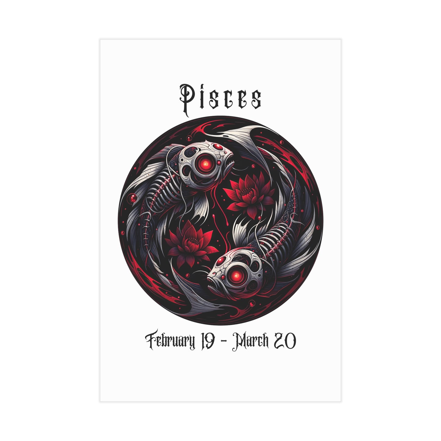 Gothic Pisces Unframed Prints - white