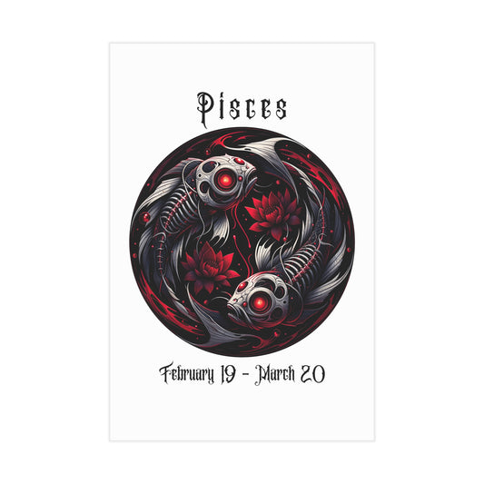 Gothic Pisces Unframed Prints - white