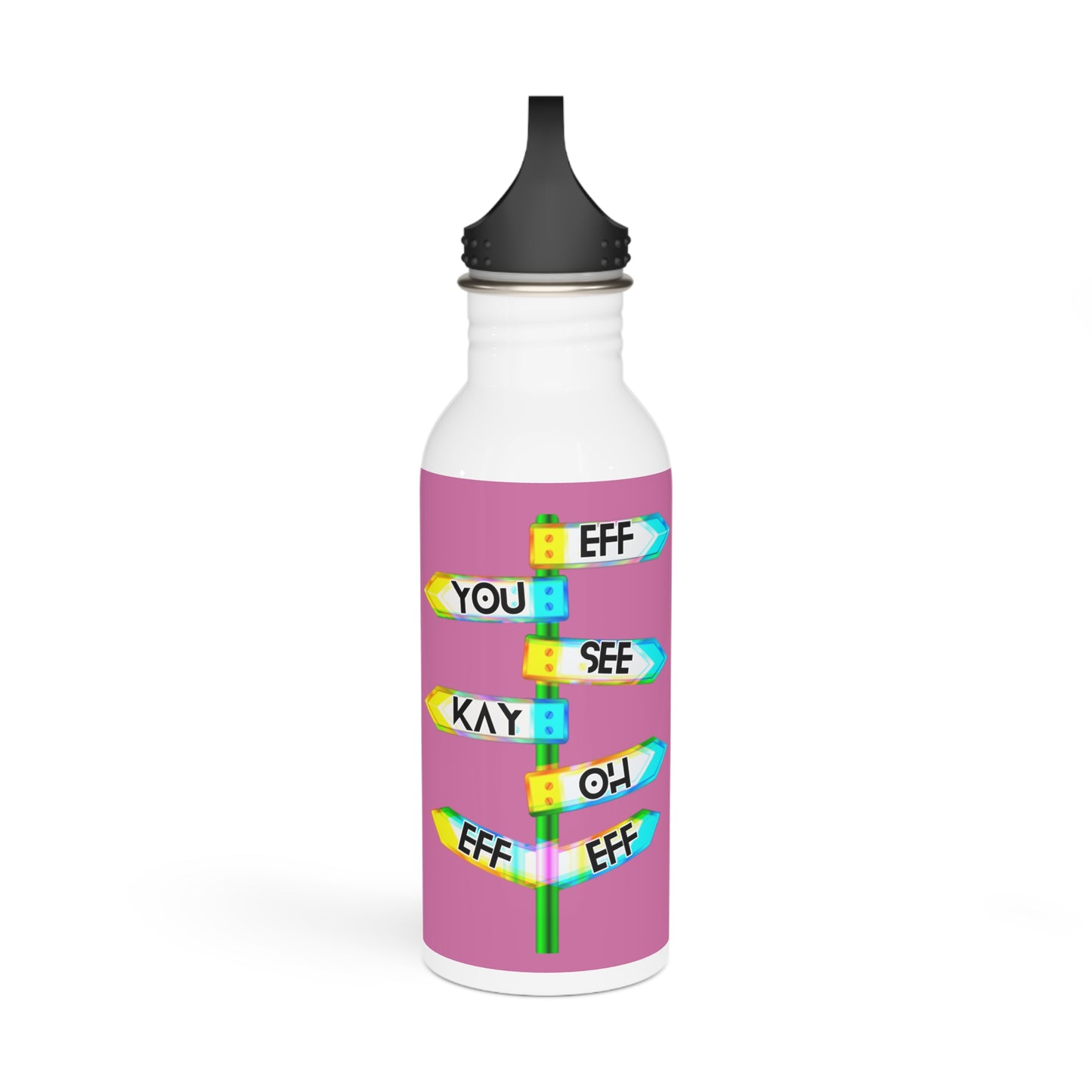 Eff You See Kay Oh Eff Eff Stylish Stainless Steel Water Bottle - Eco-Friendly, Durable, Perfect for On-the-Go - Pink