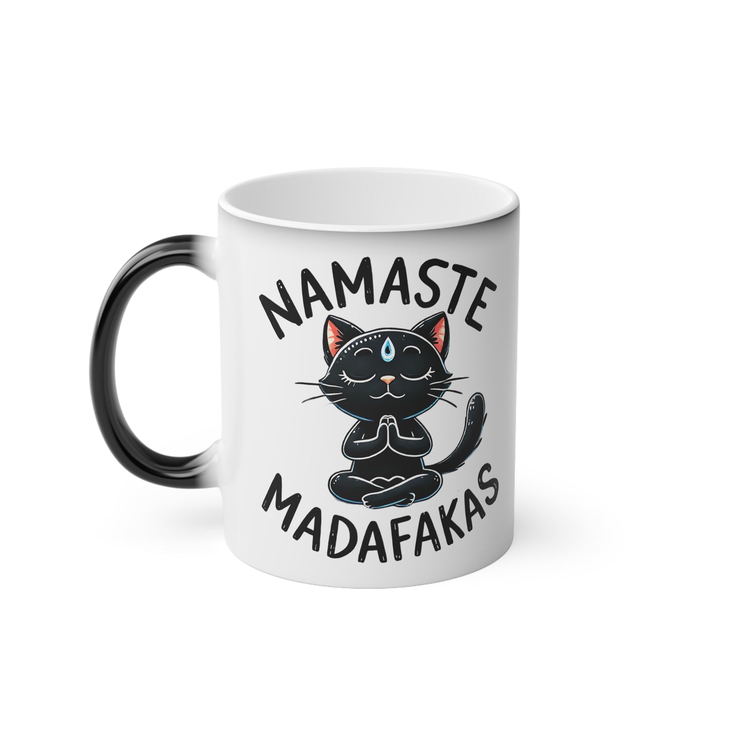 Namaste Madafakas Magic Mug - Color Changing Heat Sensitive Cup for Relaxation and Meditation