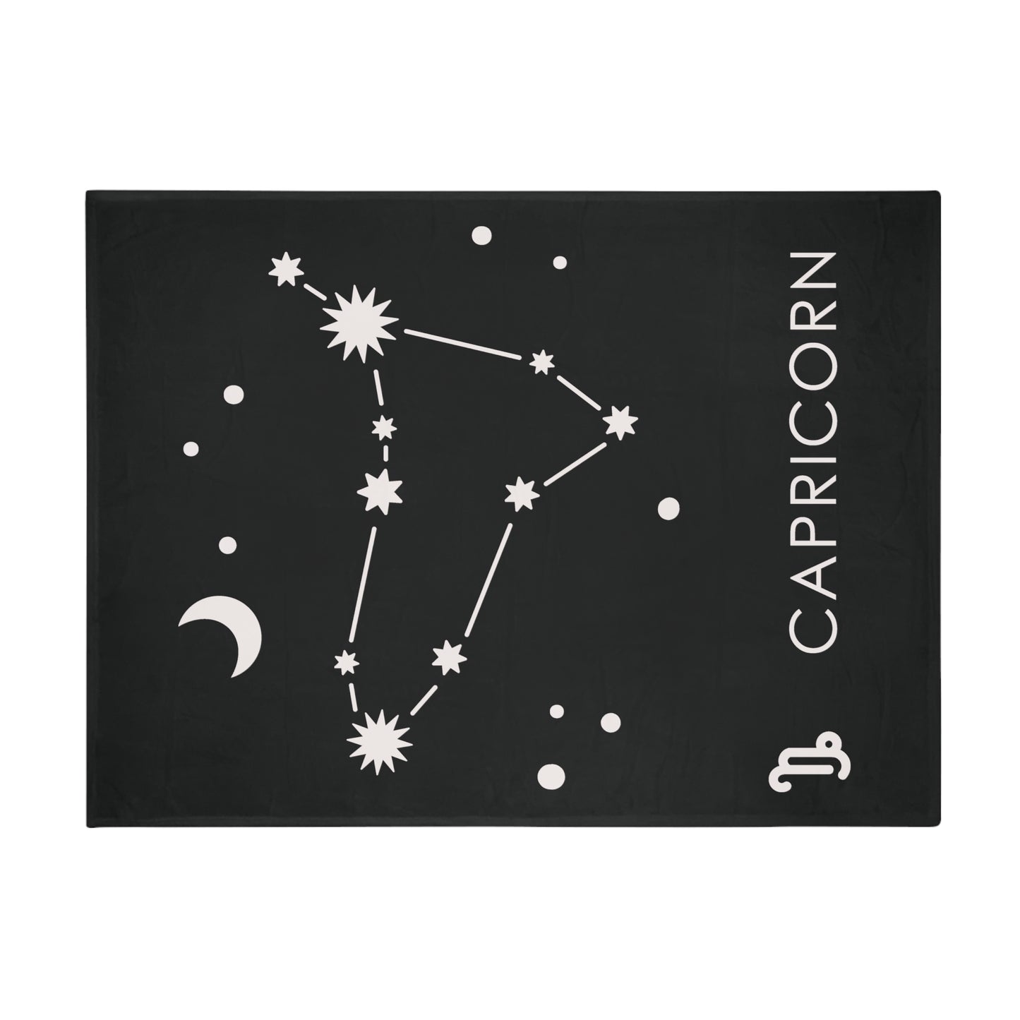 Capricorn Star Map Plush Fleece Blanket - black