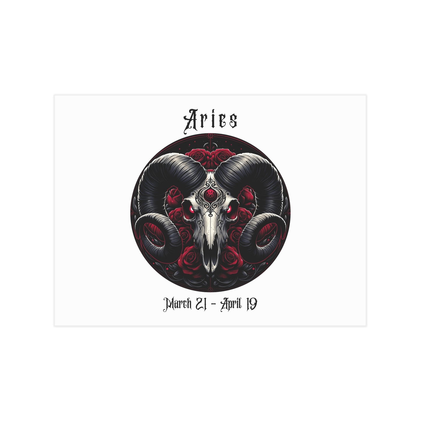 Gothic Aries Unframed Prints - white