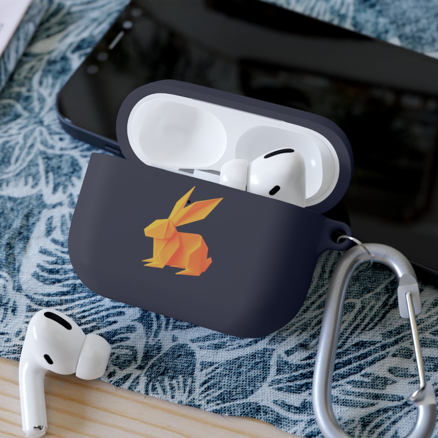 Origami Orange Bunny AirPods and AirPods Pro Case Cover