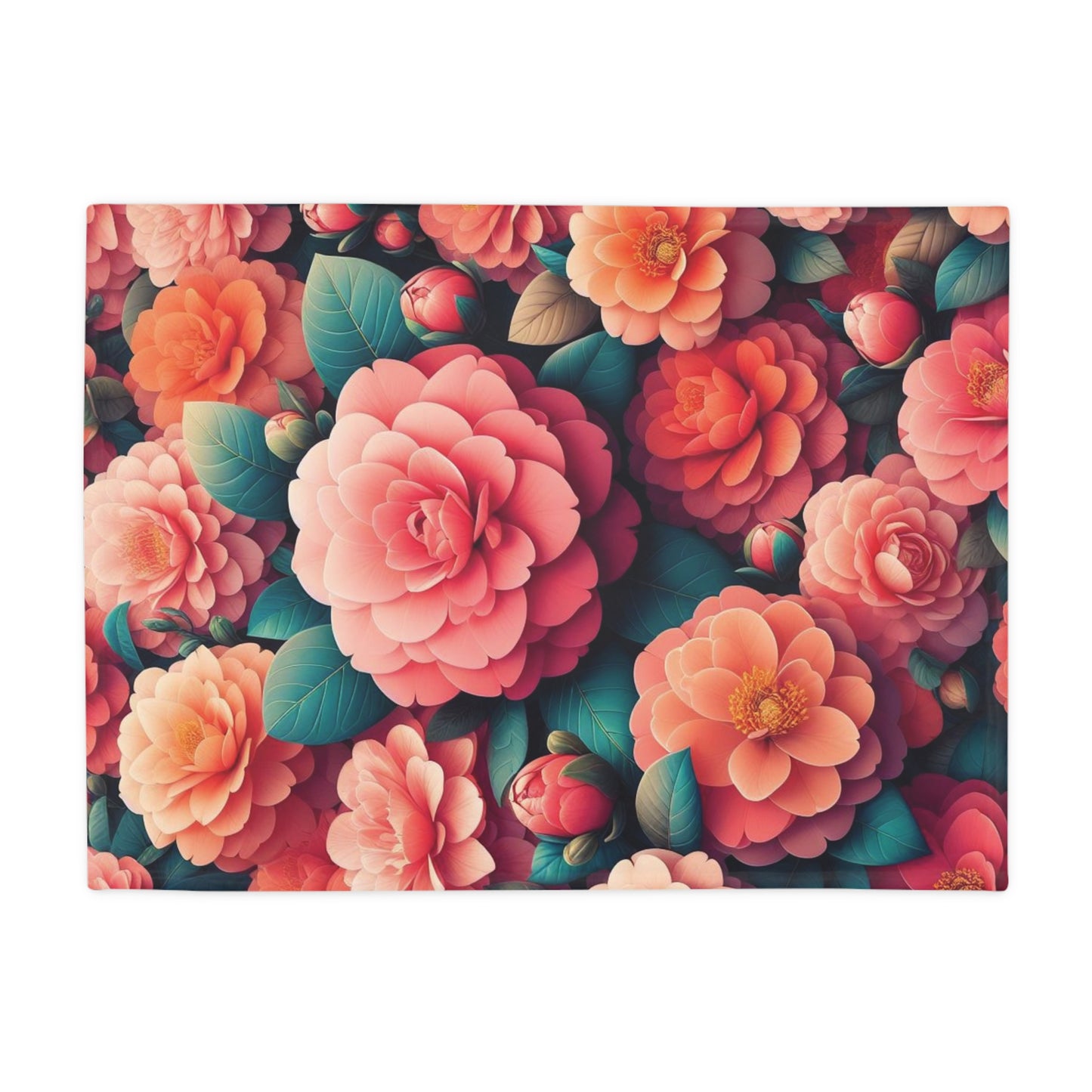 Camelias #2 Plush Fleece Blanket