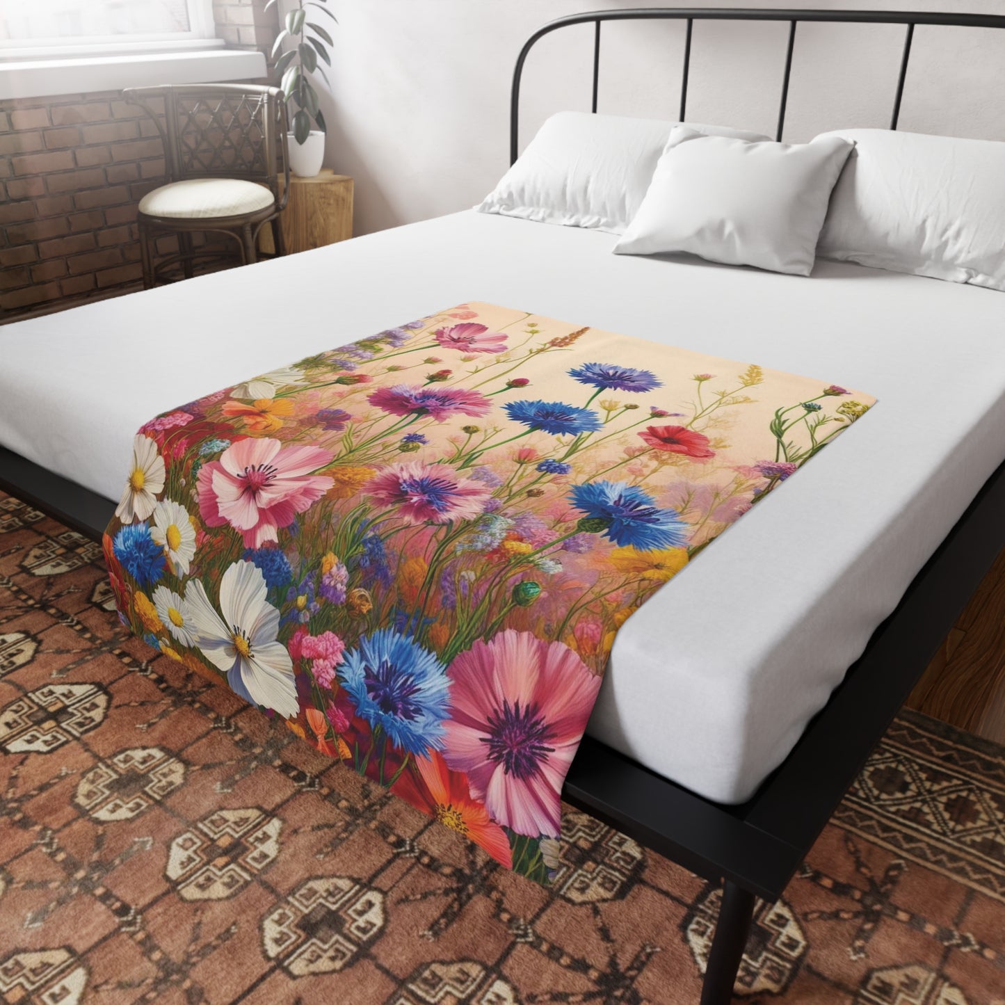 Wild Flowers Plush Fleece Blanket