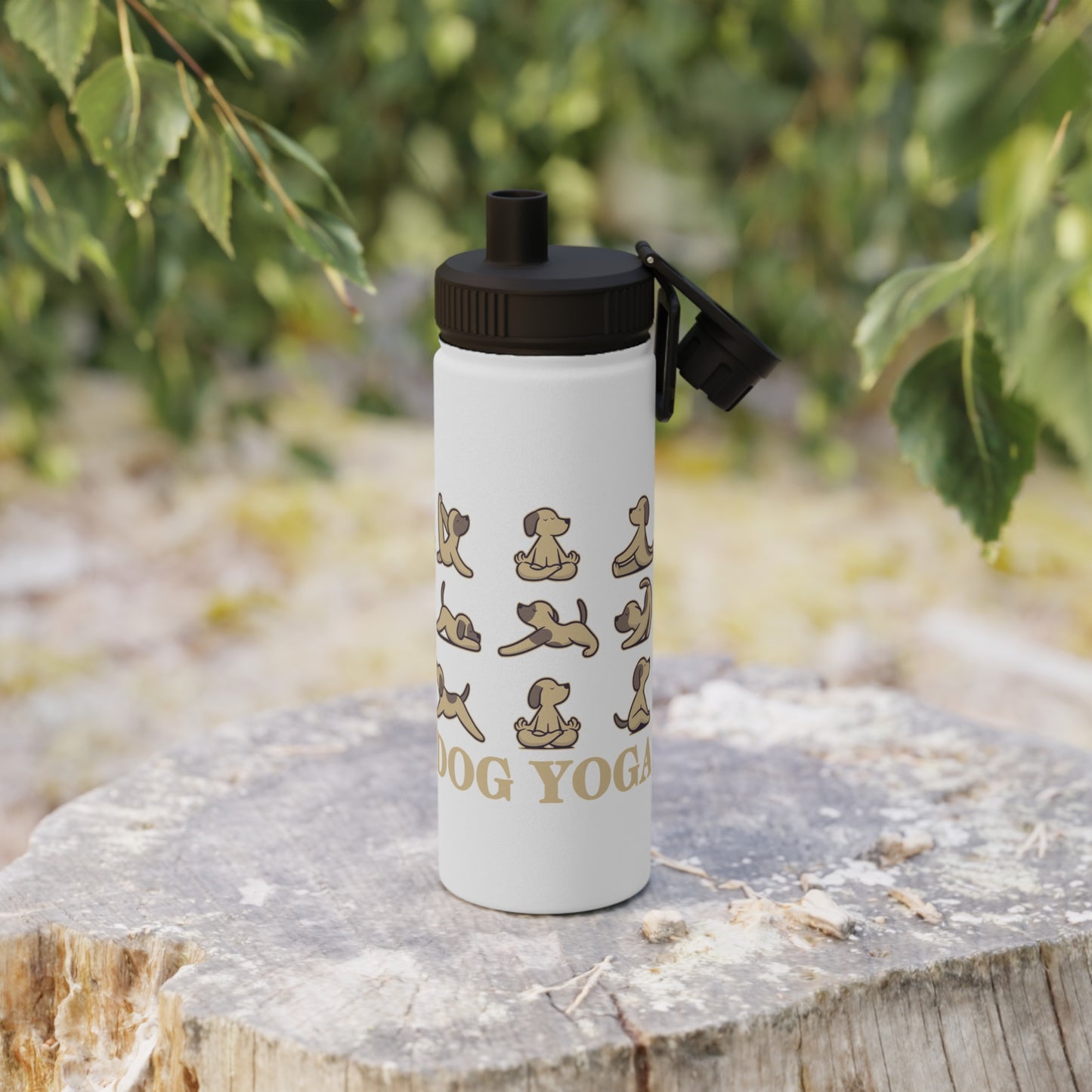 Dog Yoga Stainless Steel Water Bottle - # Sizes