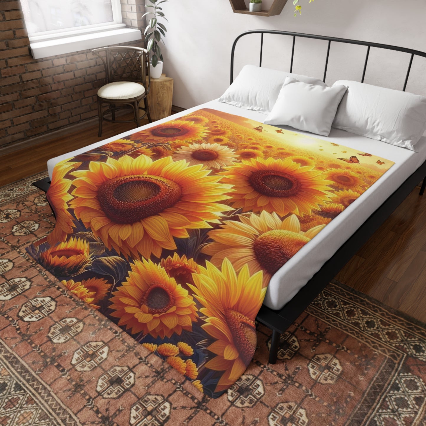 Sunflowers Plush Fleece Blanket