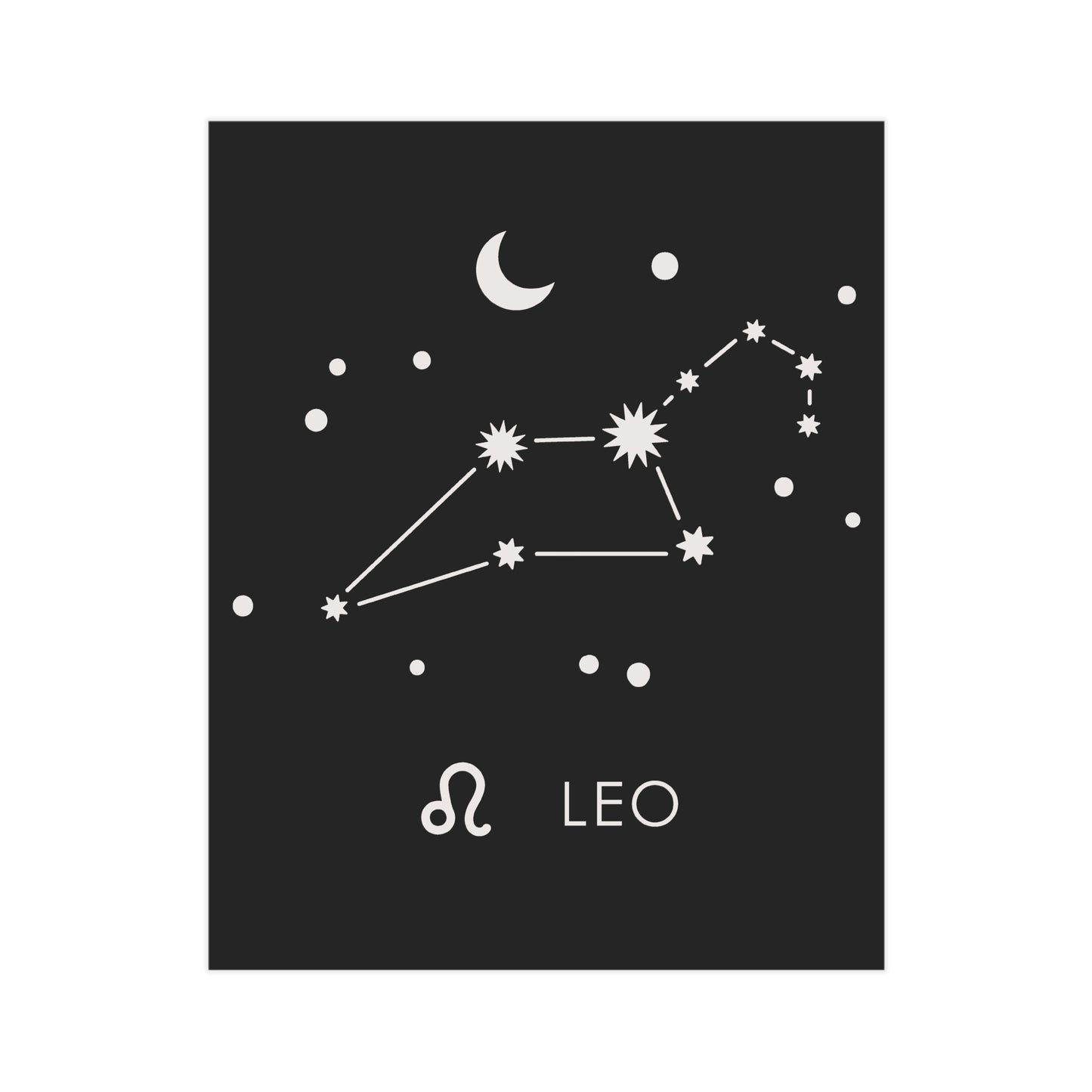 Leo Starmap Unframed Prints - black