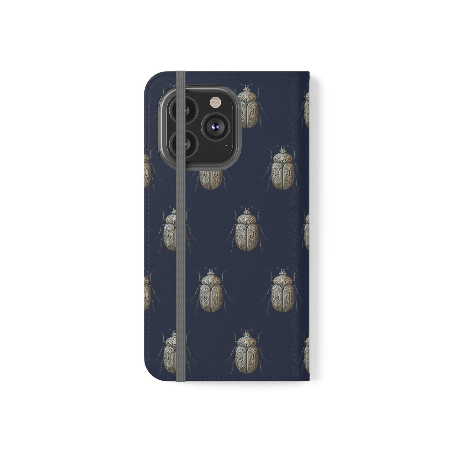 Carved Beetle Flip Cases for iPhone/Samsung - navy