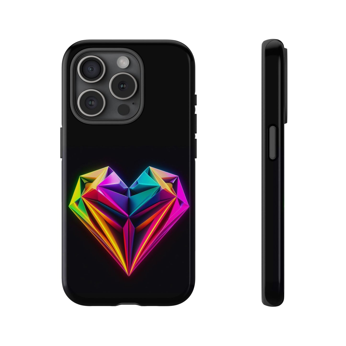 Origami Neon Heart Tough Cases iPhone/Google/Samsung