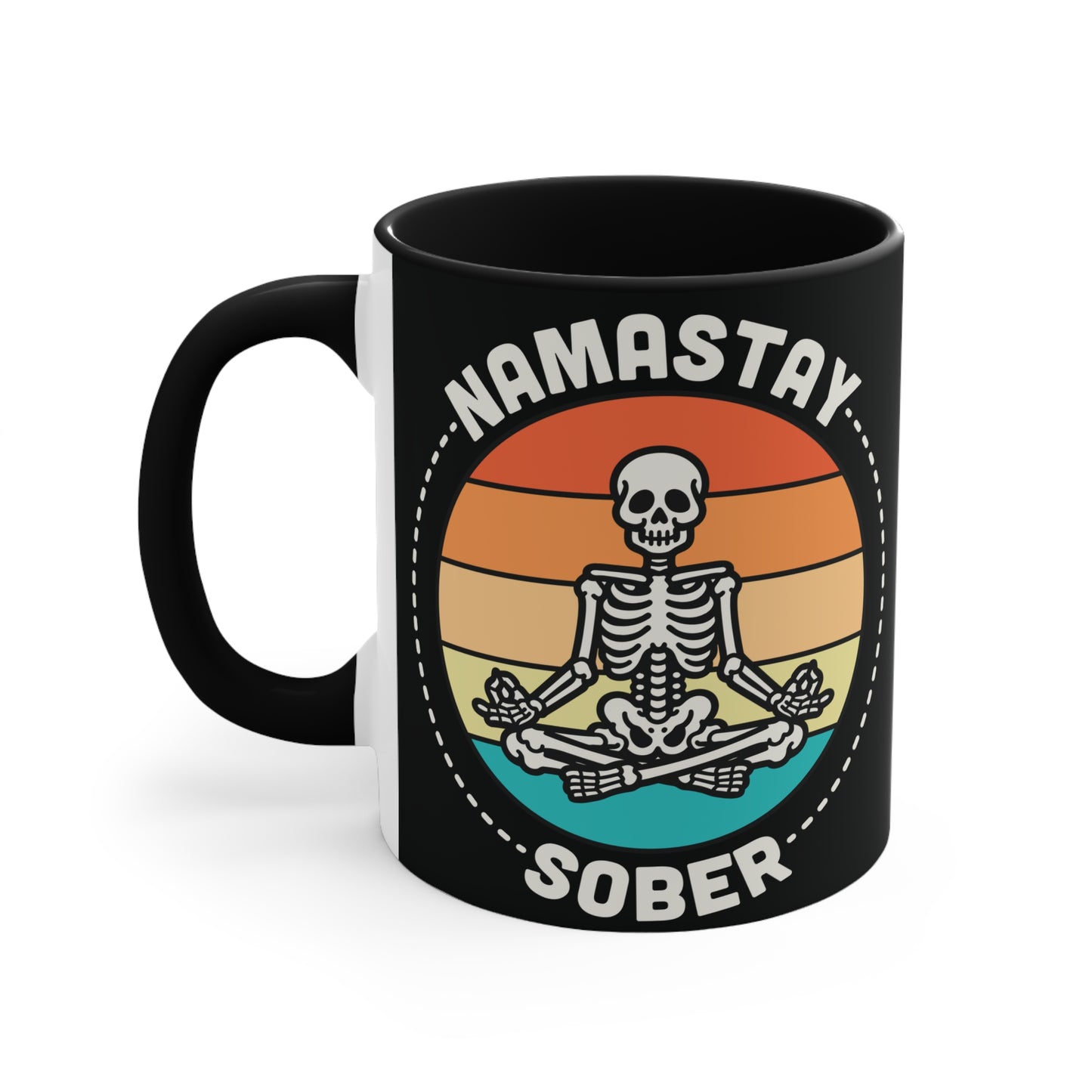 Namastay Sober Color Accent Mug 11oz - Zen Meditation Gift