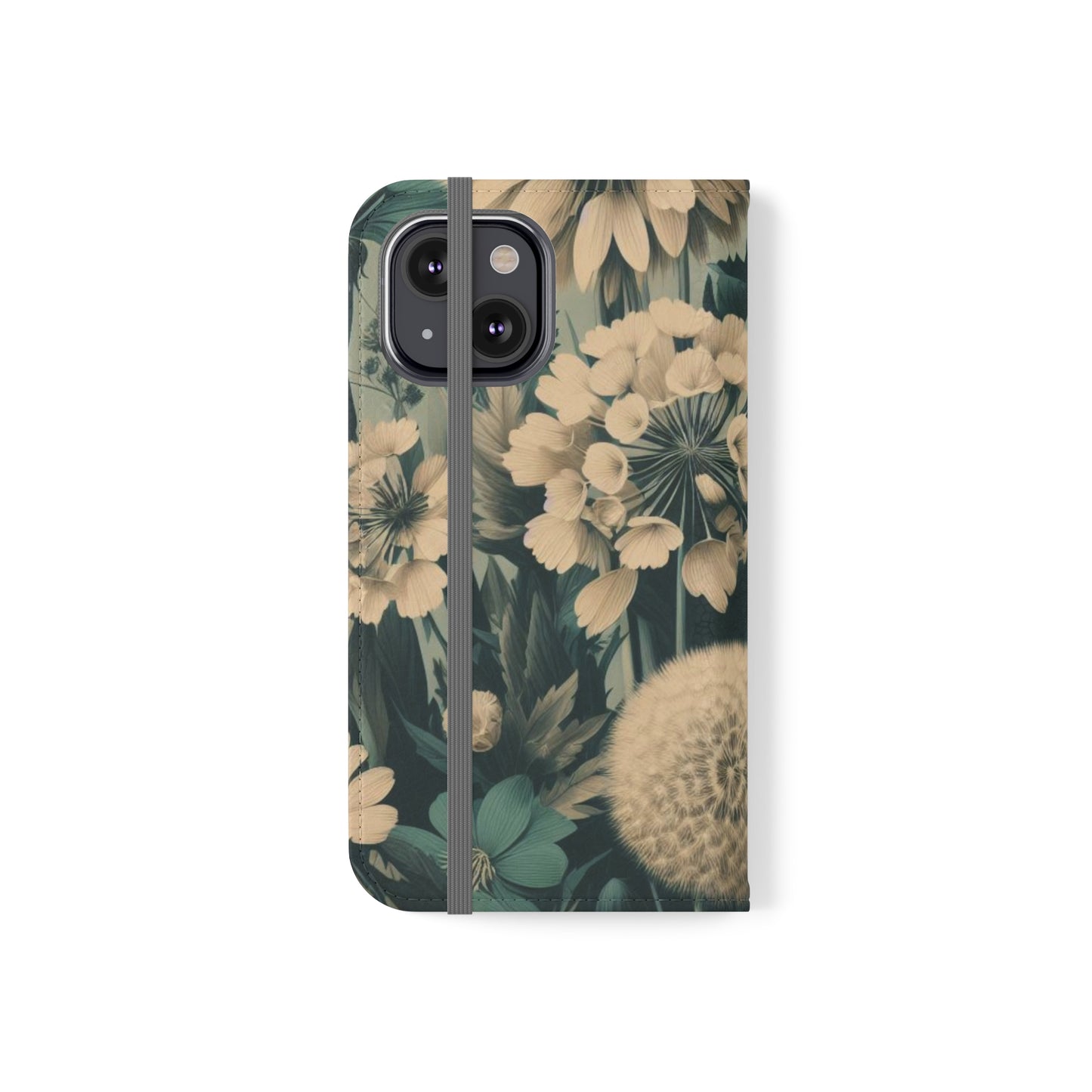 Blue & Cream Flowers Flip Cases iPhone/Samsung