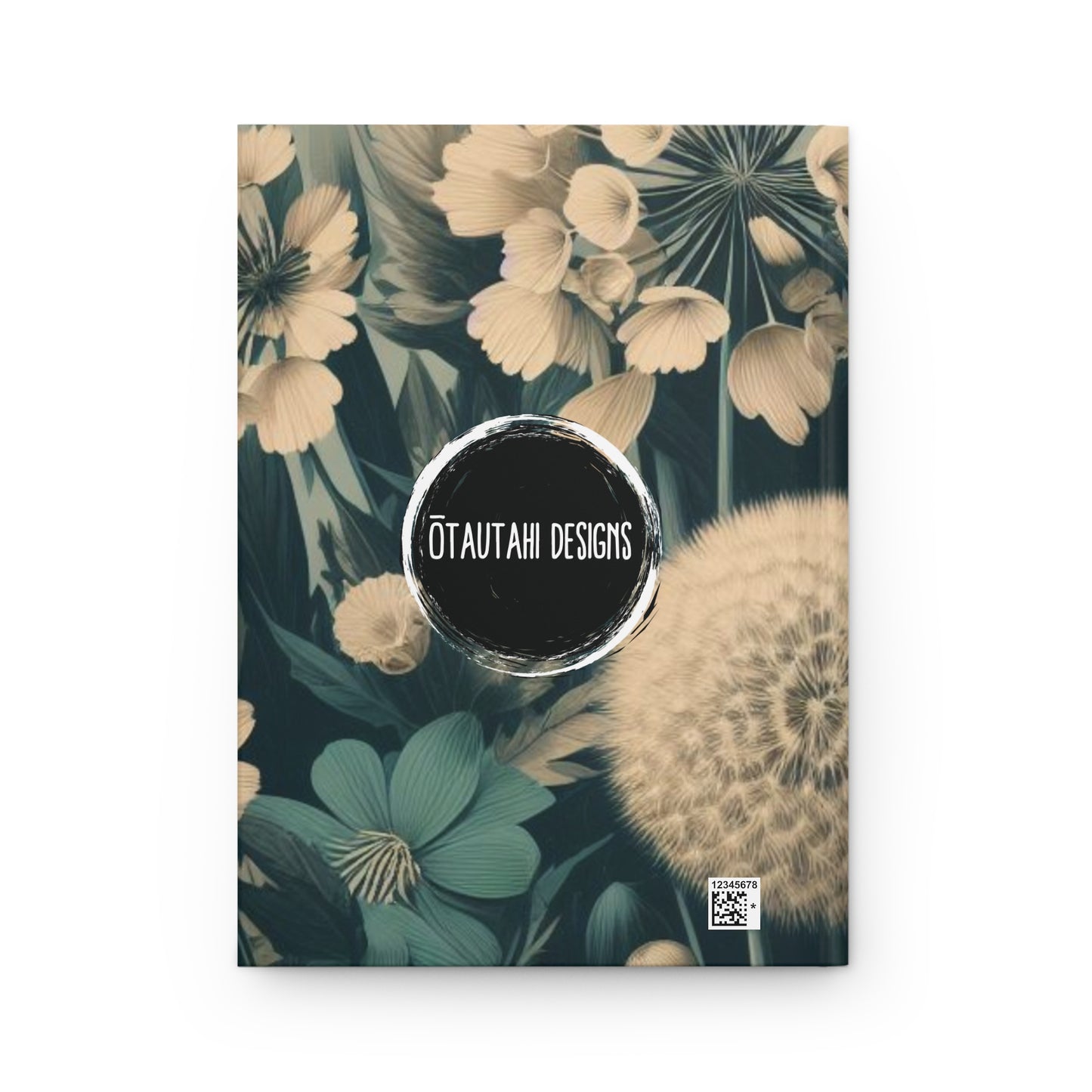 Blue & Cream Flowers Hardcover Journal Matte