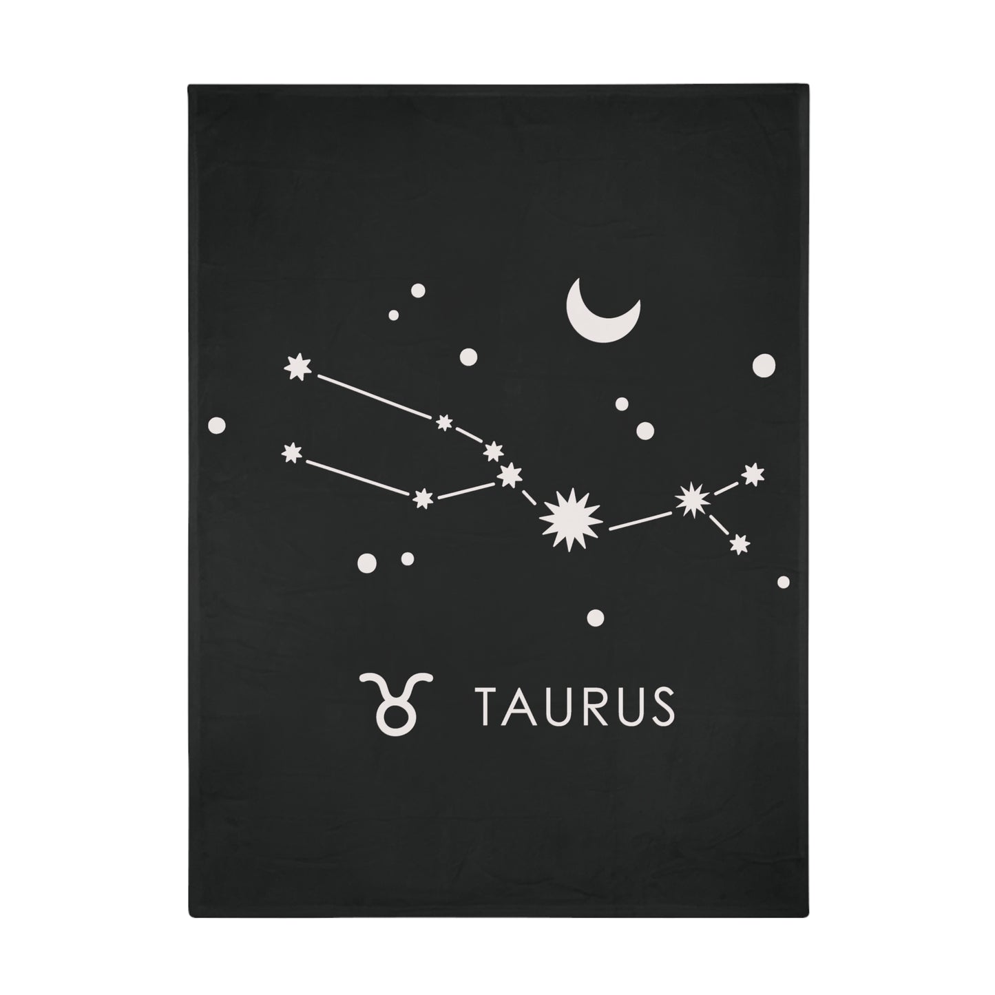 Taurus Star Map Plush Fleece Blanket - black