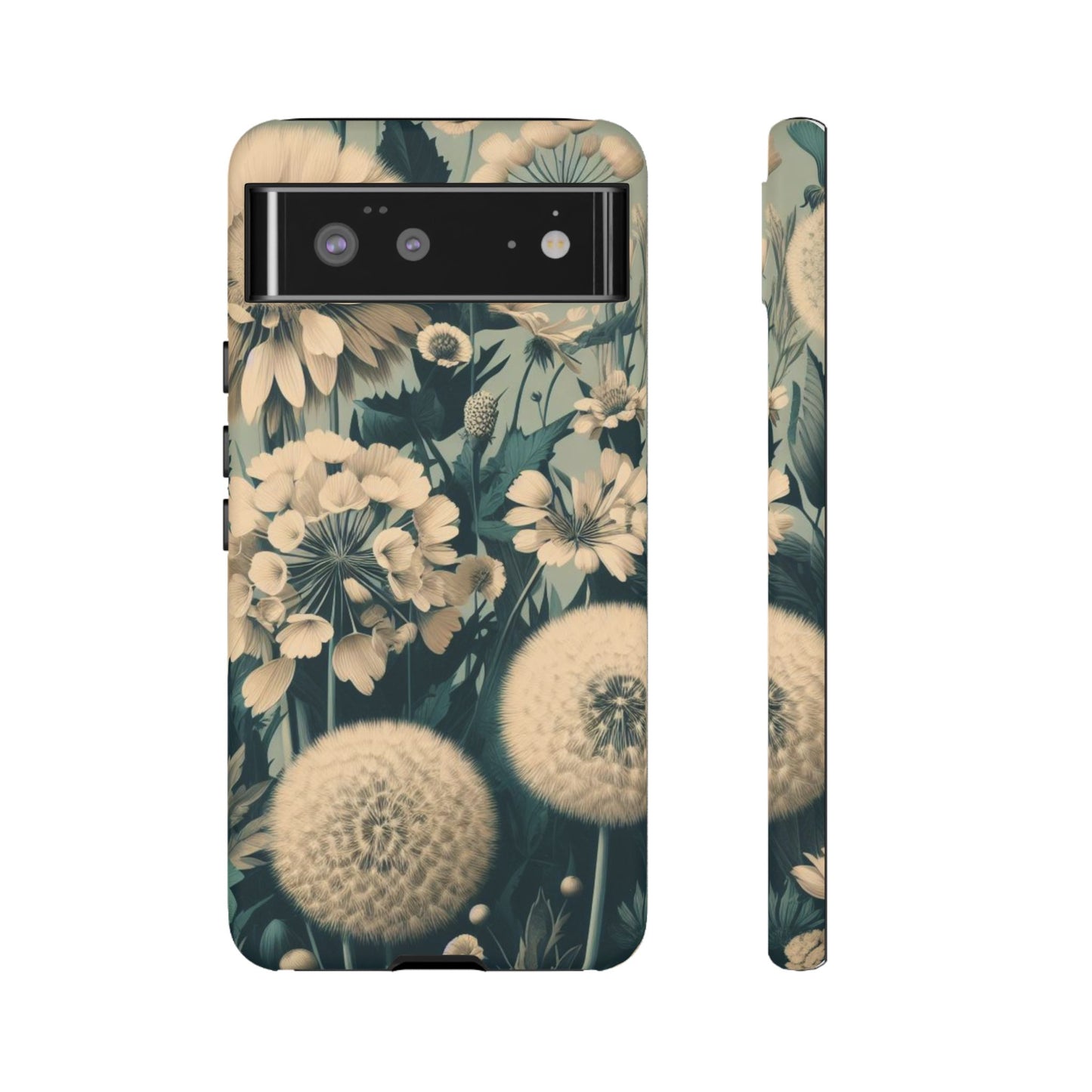 Blue & Cream Flowers Tough Cases iPhone/Google/Samsung