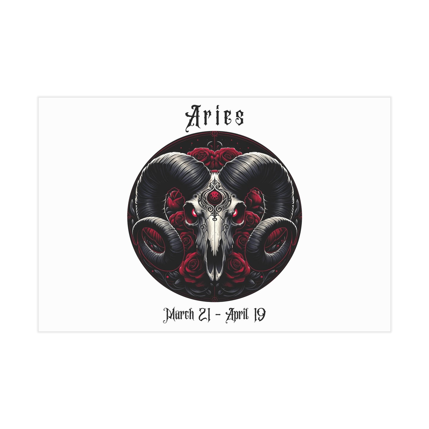 Gothic Aries Unframed Prints - white